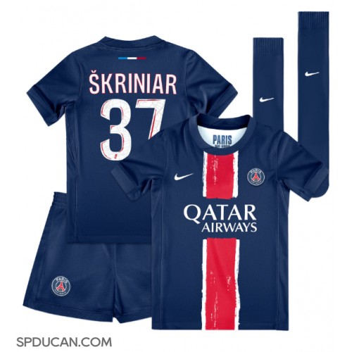 Dječji Nogometni Dres Paris Saint-Germain Milan Skriniar #37 Domaci 2024-25 Kratak Rukav (+ Kratke hlače)